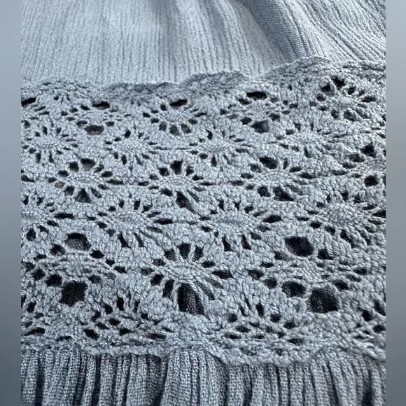 NWOT Free People Dream On Maxi Dress Coastal Blue Embroidered Lace Detail Sz Sm - Picture 16 of 16